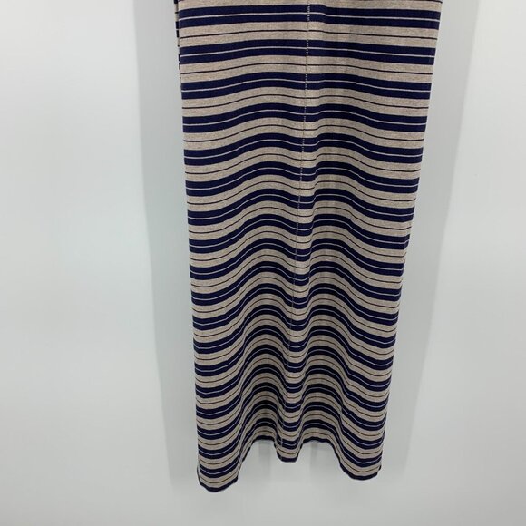 Madewell Dress Maxi Blue Beige Stripe Sleeveless Racerback Stretch - Picture 6 of 11